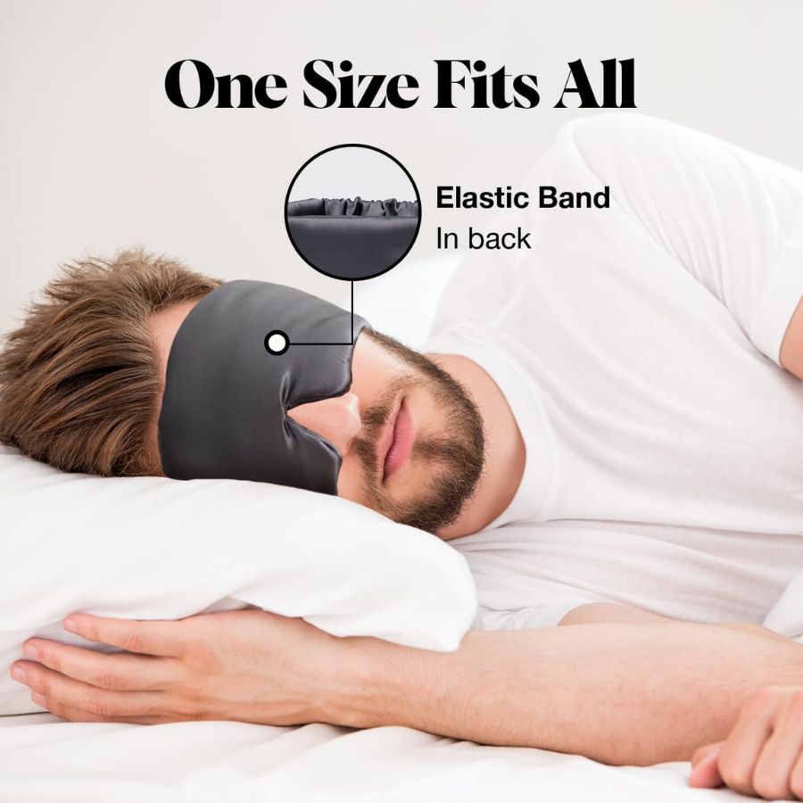 Premium Silk Sleep Mask - Deep REM Sleep, Reduces Puffiness, Dark Circles & Fine Lines