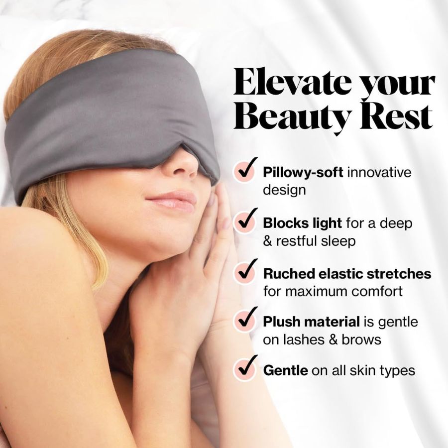Premium Silk Sleep Mask - Deep REM Sleep, Reduces Puffiness, Dark Circles & Fine Lines